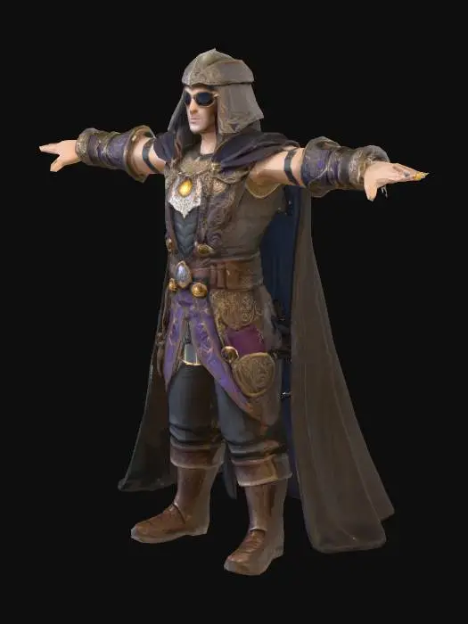 3D model for um Alquimista  de jogos RPG fantasia, extremamente detalhado, ultra realístico