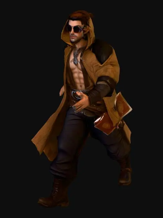 3D model for um Alquimista  de jogos RPG fantasia, extremamente detalhado, ultra realístico