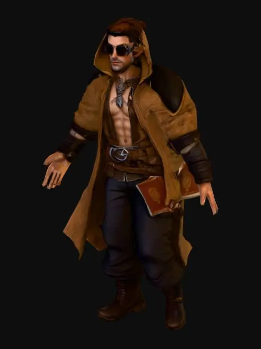 3D model for um Alquimista  de jogos RPG fantasia, extremamente detalhado, ultra realístico