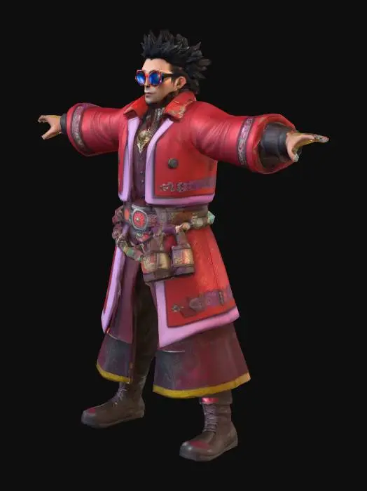 3D model for um Alquimista  de jogos RPG fantasia, extremamente detalhado, ultra realístico