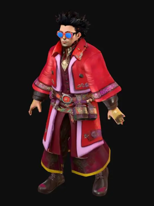 3D model for um Alquimista  de jogos RPG fantasia, extremamente detalhado, ultra realístico