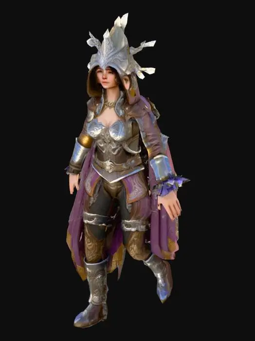 3D model for um Bardo de jogos RPG fantasia ficção cientifica, extremamente detalhado