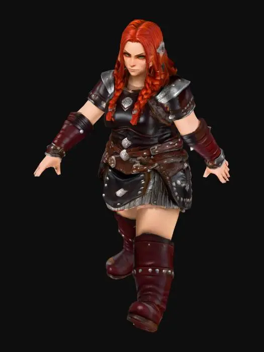 3D model for Uma anã mineira, de um jogo RPG, fantasia , altamente detalhado
