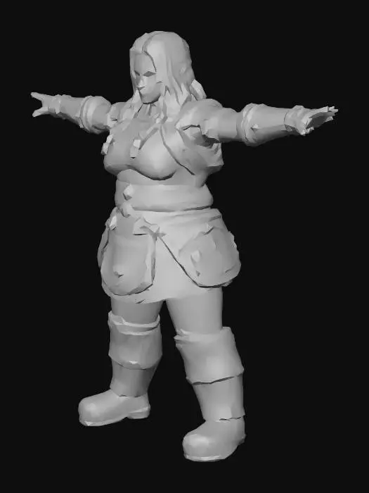 3D model for Uma anã mineira, de um jogo RPG, fantasia , altamente detalhado
