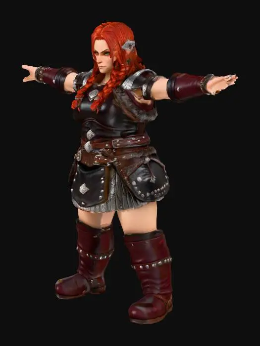 3D model for Uma anã mineira, de um jogo RPG, fantasia , altamente detalhado