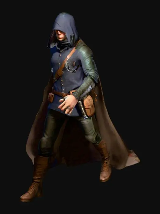 3D model for um Thief de jogo RPG fantasia  na moderna; extremamente detalhado;