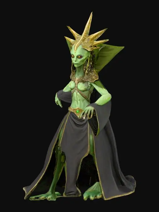 3D model for um Sacerdote Ammon Alienígena de jogos RPG fantasia de ficção científica, extremamente detalhado