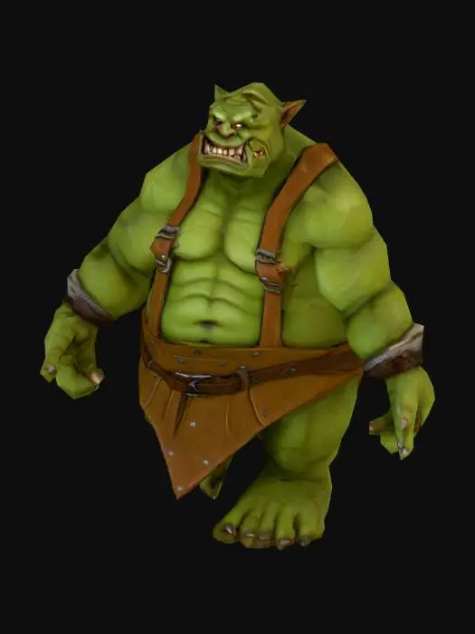 3D model for um trabalhador troll de jogos RPG fantasia feudal, extremamente detalhado