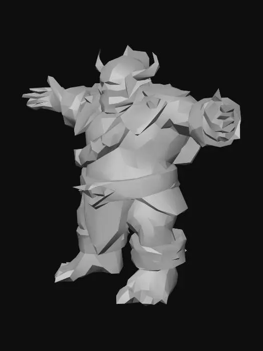 3D model for um chefão goblin de jogos RPG feudal fantasia, vestindo roupas de algodão, extremamente detalhado