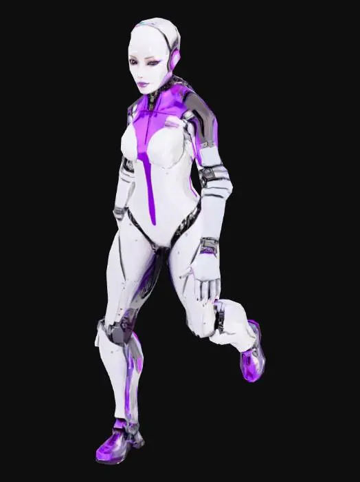 3D model for uma garconete mulher de uma lanchonete de  cidade grande, nos anos de 2150, extremamente detalhada