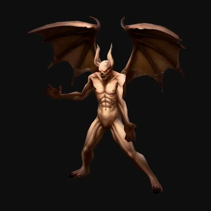 3D model for um Pit Fiend fantasia, arte para jogo mobile