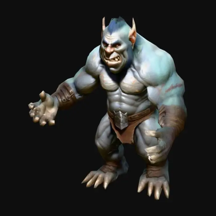 3D model for um troll guerreiro, arte para jogo mobile