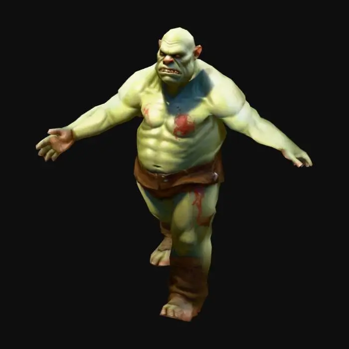 3D model for um ogro médico,  arte para jogo mobile