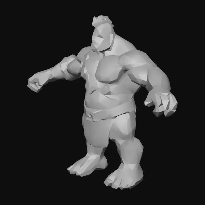 3D model for um lind macho ogro, altamente detalhado, para um jogo de RPG fantasia