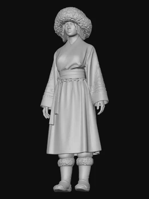 3D model for Embroidered Nomad in a Fur-Hatted Robe