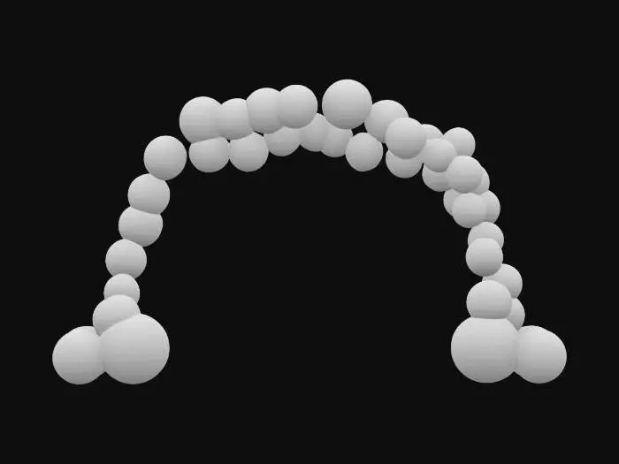 3D model for #arch# Radiant archway composed of millions of round floating balloons in every imaginable color — glossy, reflective, and semi-transparent. Each balloon gently bobs in place, forming a perfect arc of levitating joy. Include a mix of sizes and shapes, with realistic string tangles, subtle light reflections, and soft shadow interplay. Ultra-detailed rubber textures, high-gloss surfaces, photorealistic lighting, dreamlike, cheerful.