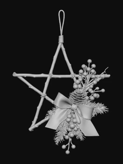 3D model for Festive Star Ornament, #Christmas2025#