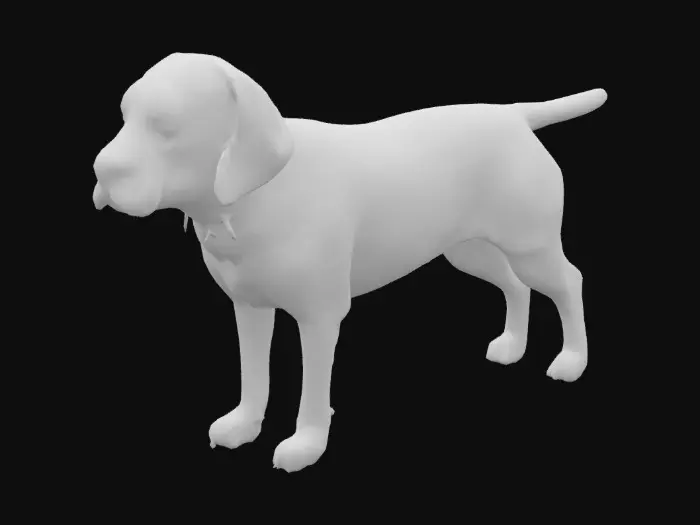 3D model for Pensive Beagle in Living Room