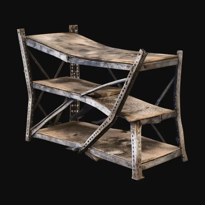 3D model for Rusted Wooden Shelving Unit