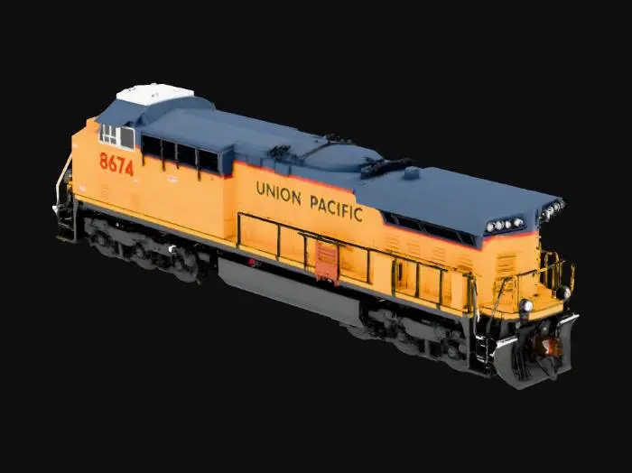 3D model for Union Pacific freight locomotive, realistic EMD SD70ACe model