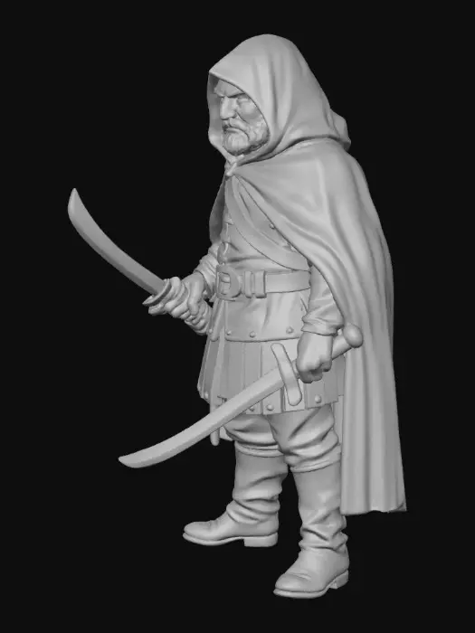 3D model for Hooded Warrior in Armor