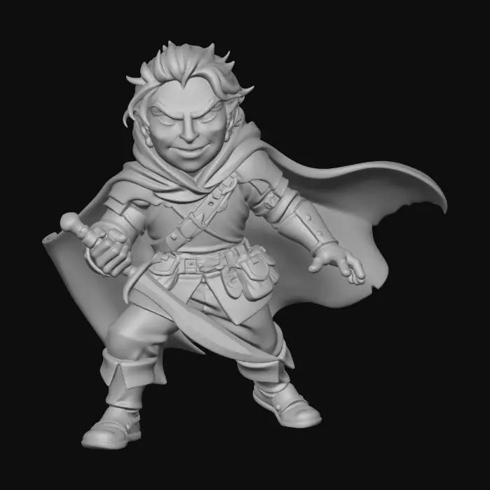 3D model for Halfling Adventurer