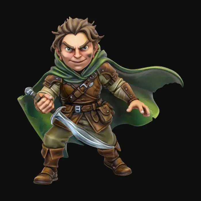3D model for Halfling Adventurer