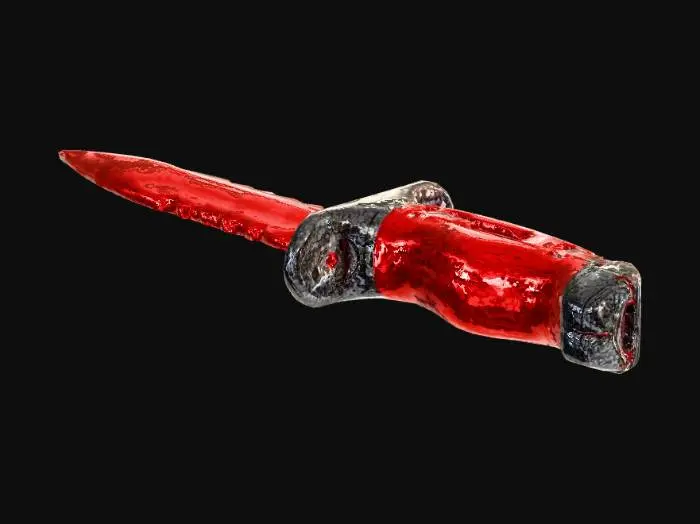 3D model for rambo's knife but glass with a red liquid in he hilt