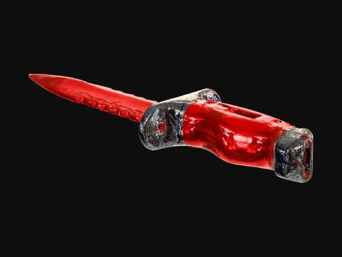 3D model for rambo's knife but glass with a red liquid in he hilt