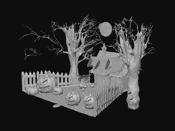 3D model for #Halloween2025#, halloween styled night
