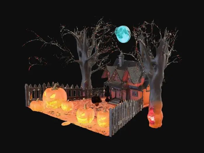 3D model for #Halloween2025#, halloween styled night
