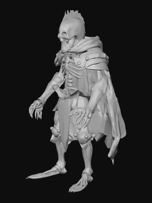 3D model for Hyper realistic claw armed skeleton knight
