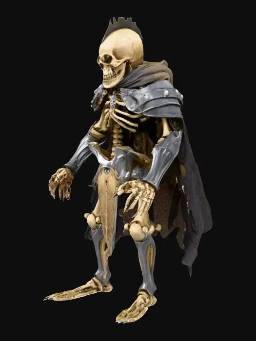 3D model for Hyper realistic claw armed skeleton knight