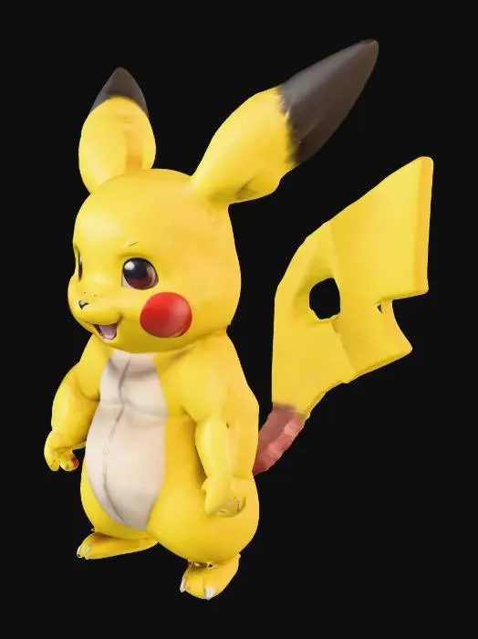 3D model for Hyper realistic Muscular Pikachu