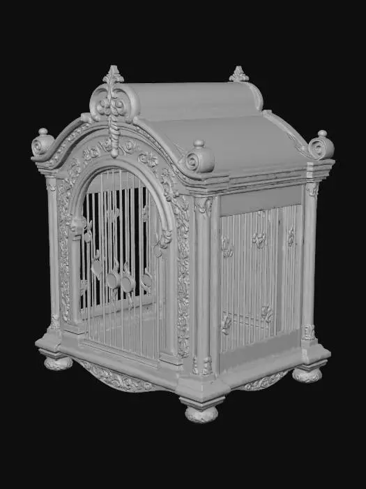 3D model for A large hyper realistic dog cage made out of amethyst