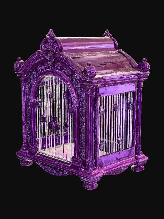 3D model for A large hyper realistic dog cage made out of amethyst