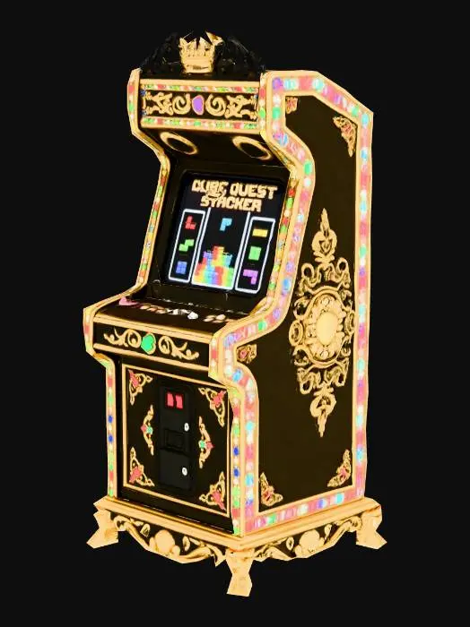 3D model for A ornate jewel encrusted arcade cabinet for a cube building stacking game