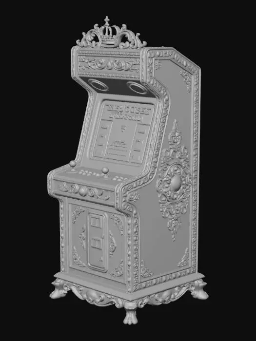 3D model for A ornate jewel encrusted arcade cabinet for a cube building stacking game