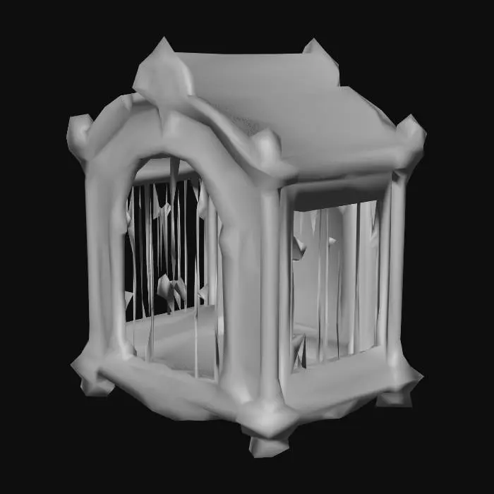 3D model for A large hyper realistic dog cage made out of amethyst
