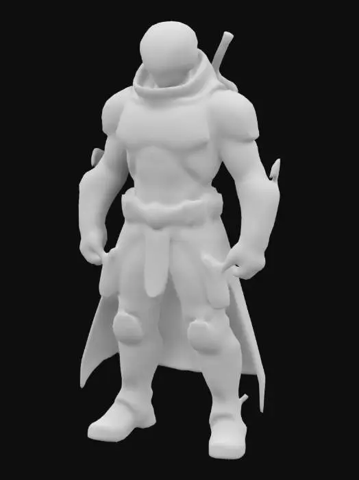 3D model for stylized male character in cyberpunk style with helmet on head, street warrior, tactical armor. Special forces. Dominant gray  and dark colors