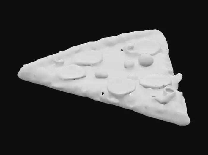 3D model for a large highly detailed triangle shaped slice of pepperoni pizza #food#