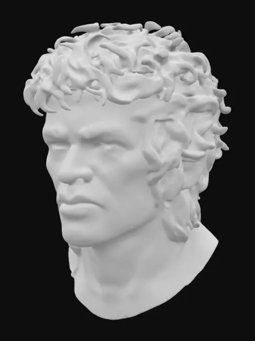 3D model for Jimi Hendrix head and shoulders bust