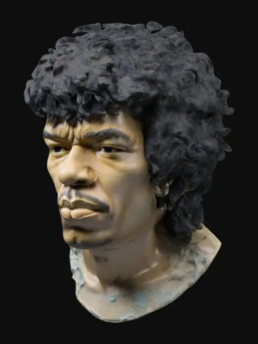 3D model for Jimi Hendrix head and shoulders bust
