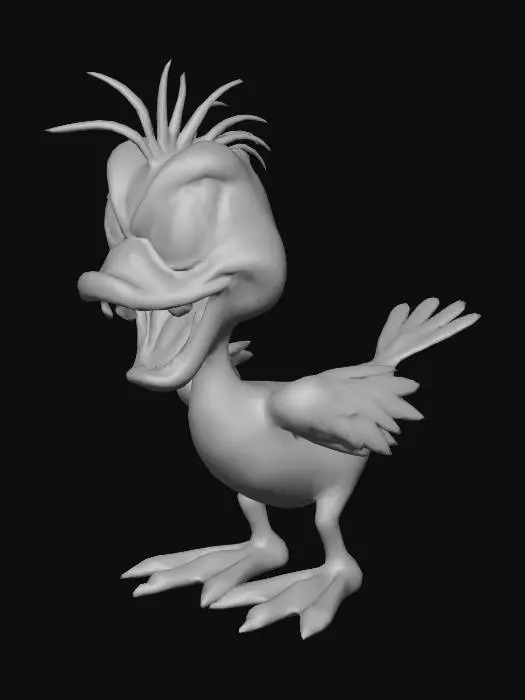 3D model for A highly detailed psychotic cartoon duck