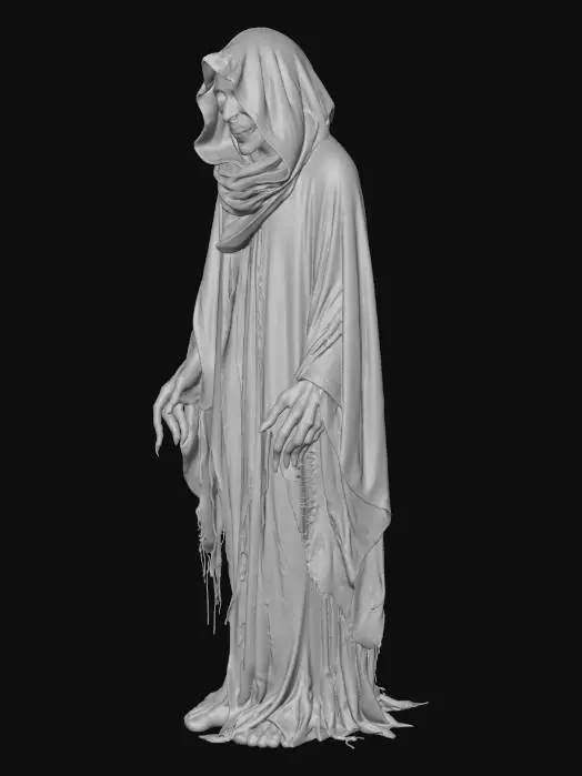 3D model for a scary ghost with no arms