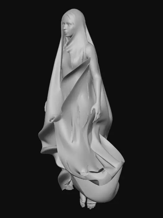 3D model for a scary ghost with no arms