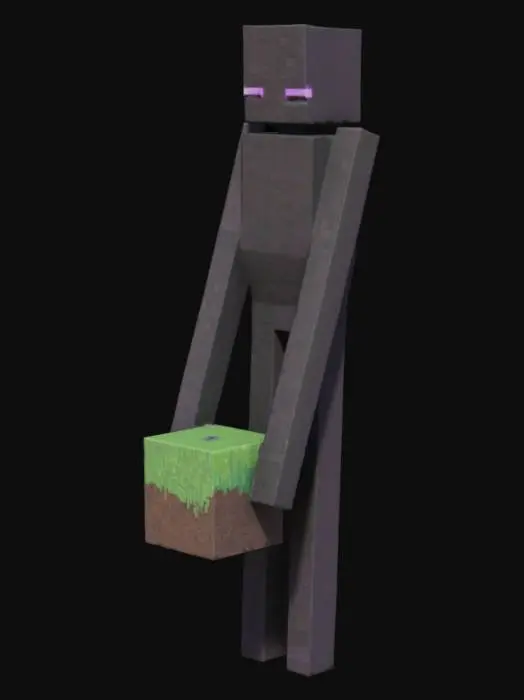 3D model for Enderman Holding Block