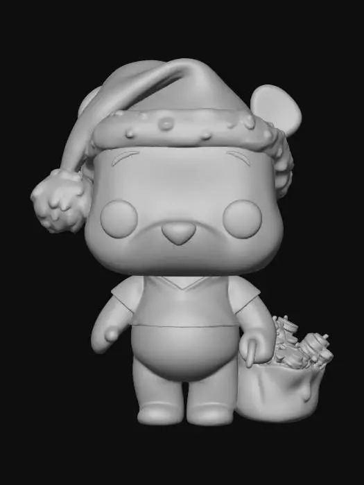 3D model for Winnie in Santa Hat
