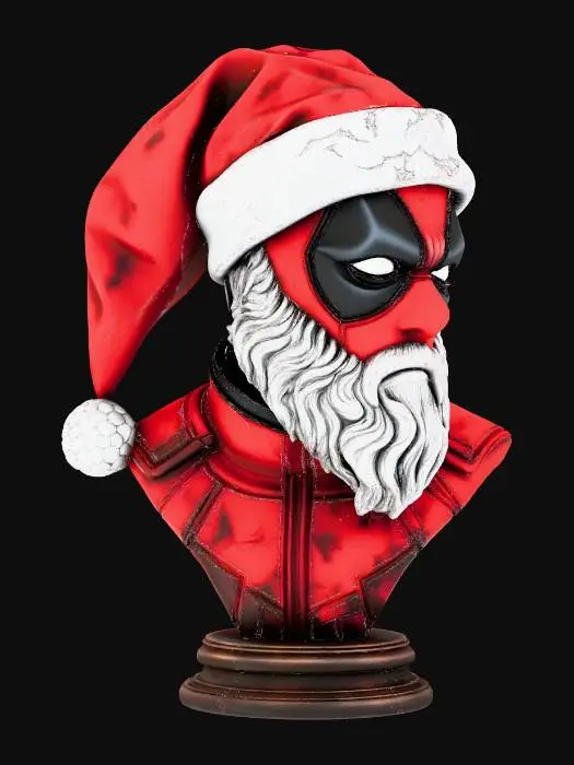 3D model for santa-deadpool-claus-statue