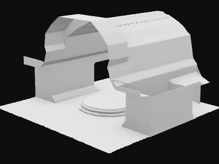 3D model for new doom level but digital cyber textures, high resolution texture